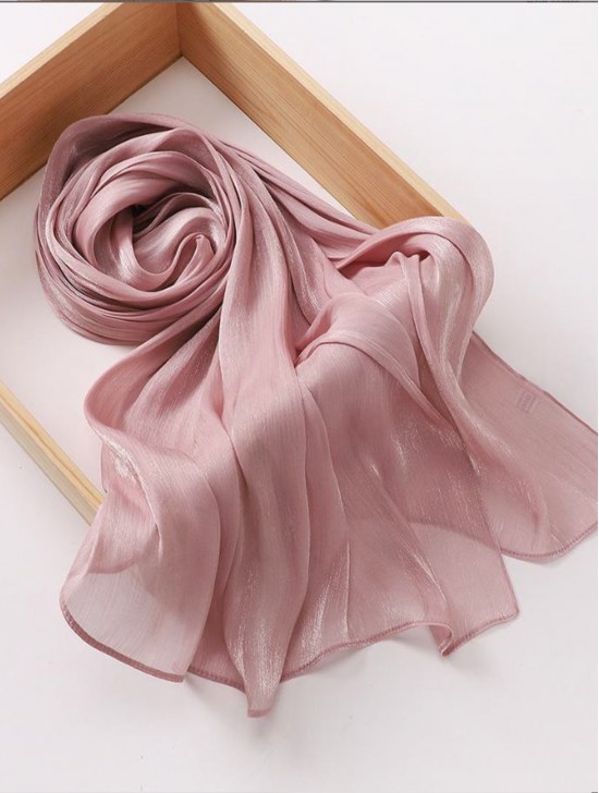 Solid Color Silk Feeling Scarf